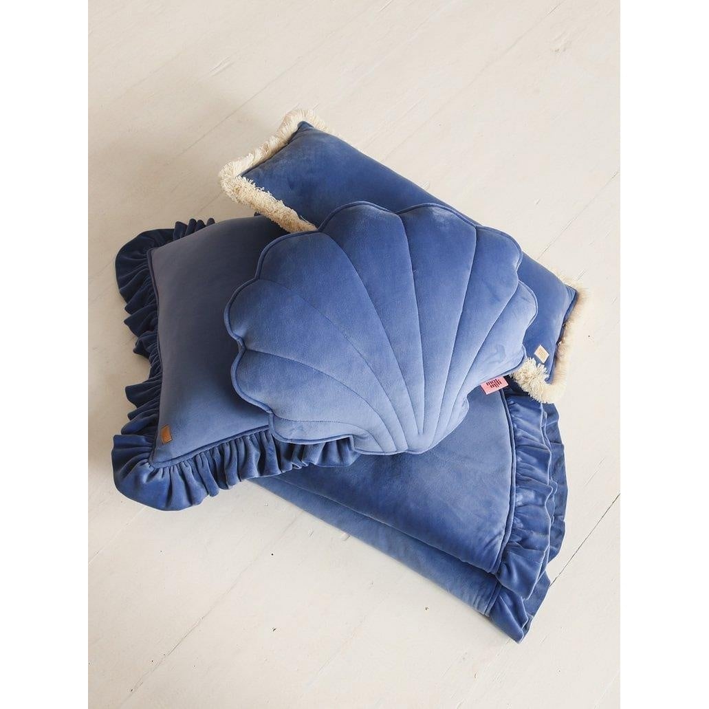 Soft Velvet Pillow with Frill “Sapphire”
