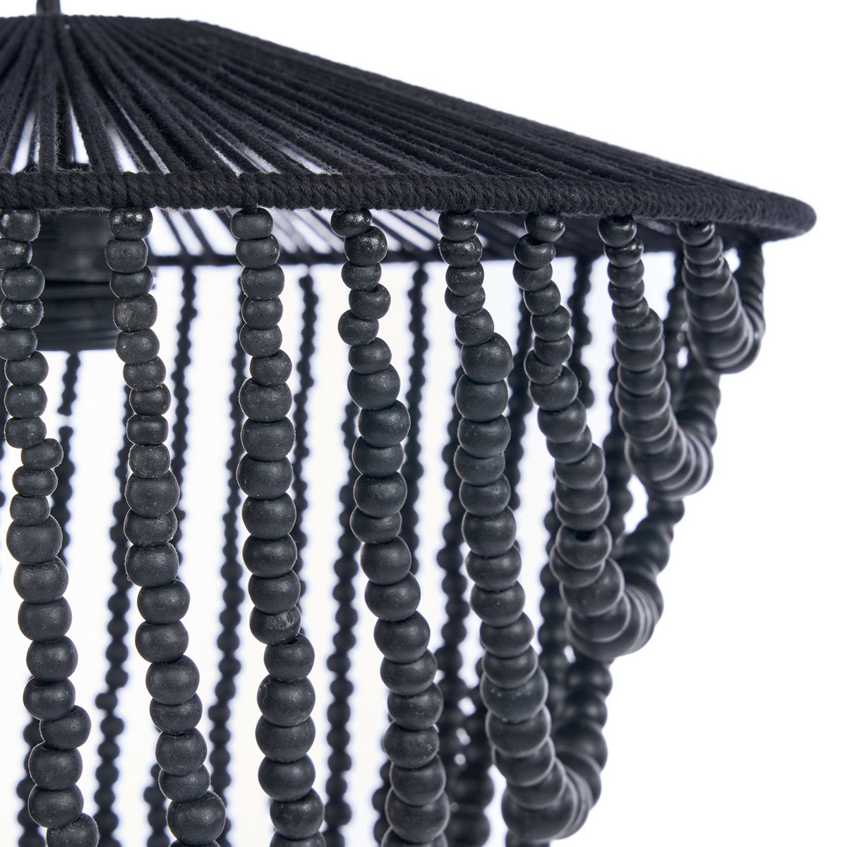 The Wooden Bead Chandelier - Black - L
