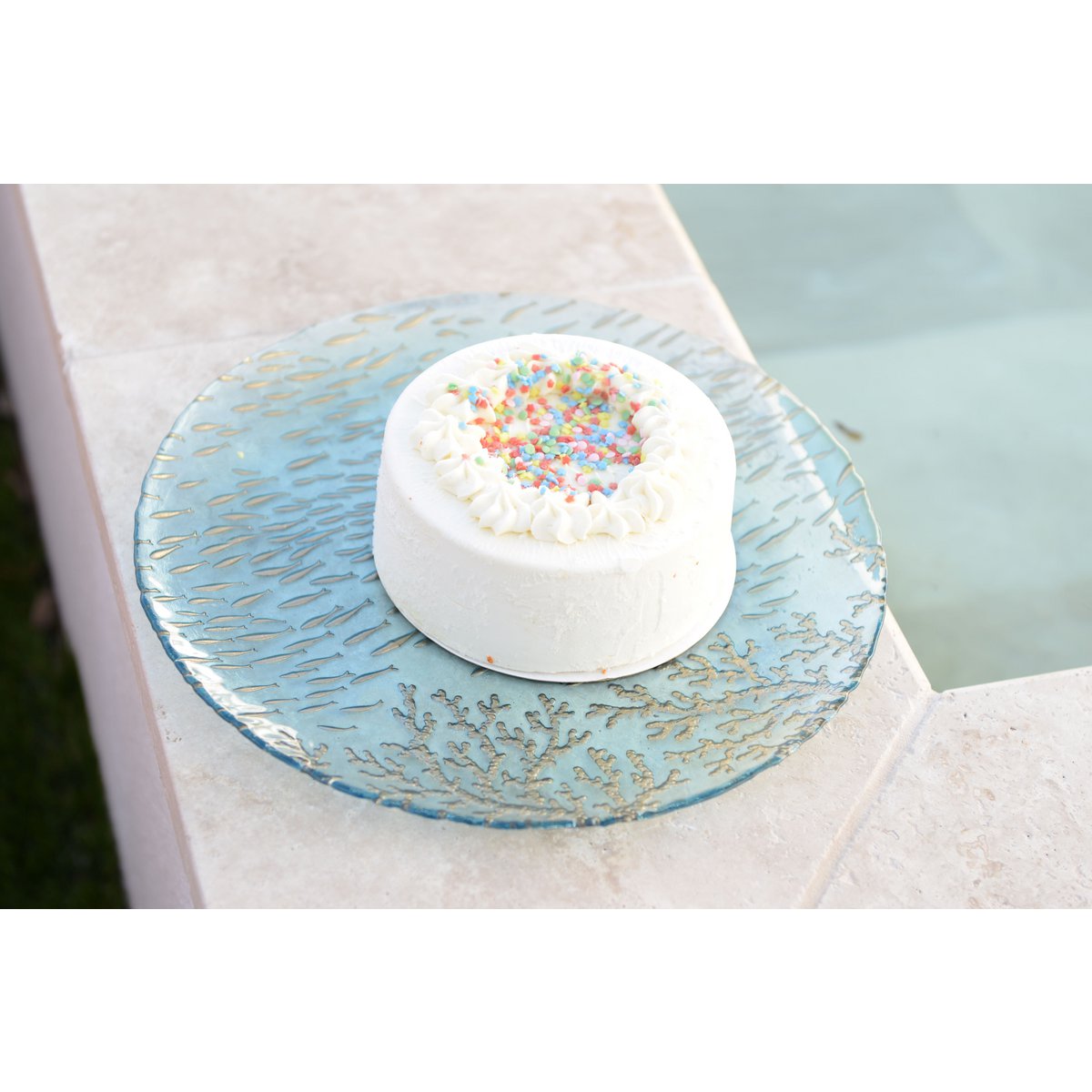 Wed blue presentation plate 33x33x3cm