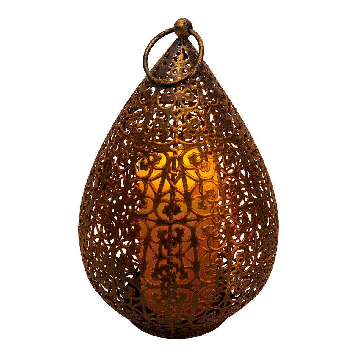 LED decol light 27.8 cm high in antique gold, for outside, made of metal and plastic, with integrated LED