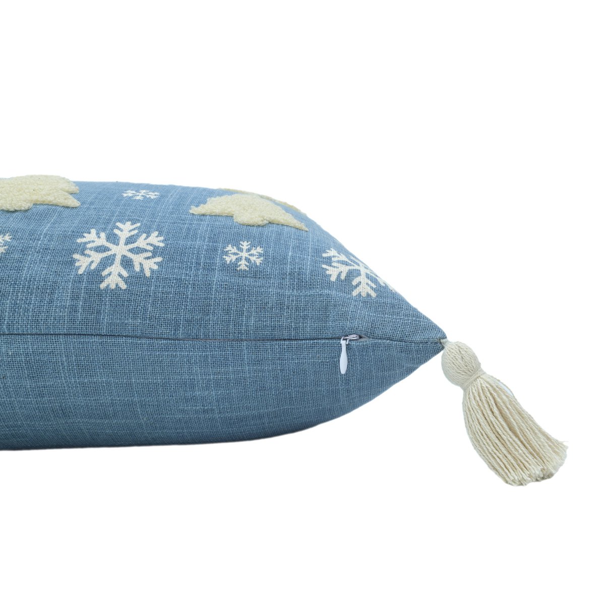 Blue Christmas Trees & Snow – Cushion Cover / Kussenhoes – Christmas 45×45 cm – Urbane Hide