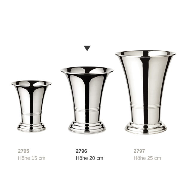 EDZARD flower pot flower pot vase Tromba heavy silver plated, height 20 cm, diameter 17 cm