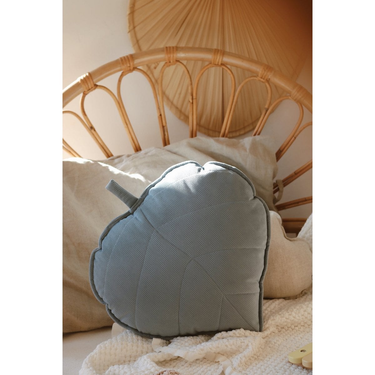 “Grey Mint” Velvet Leaf Pillow