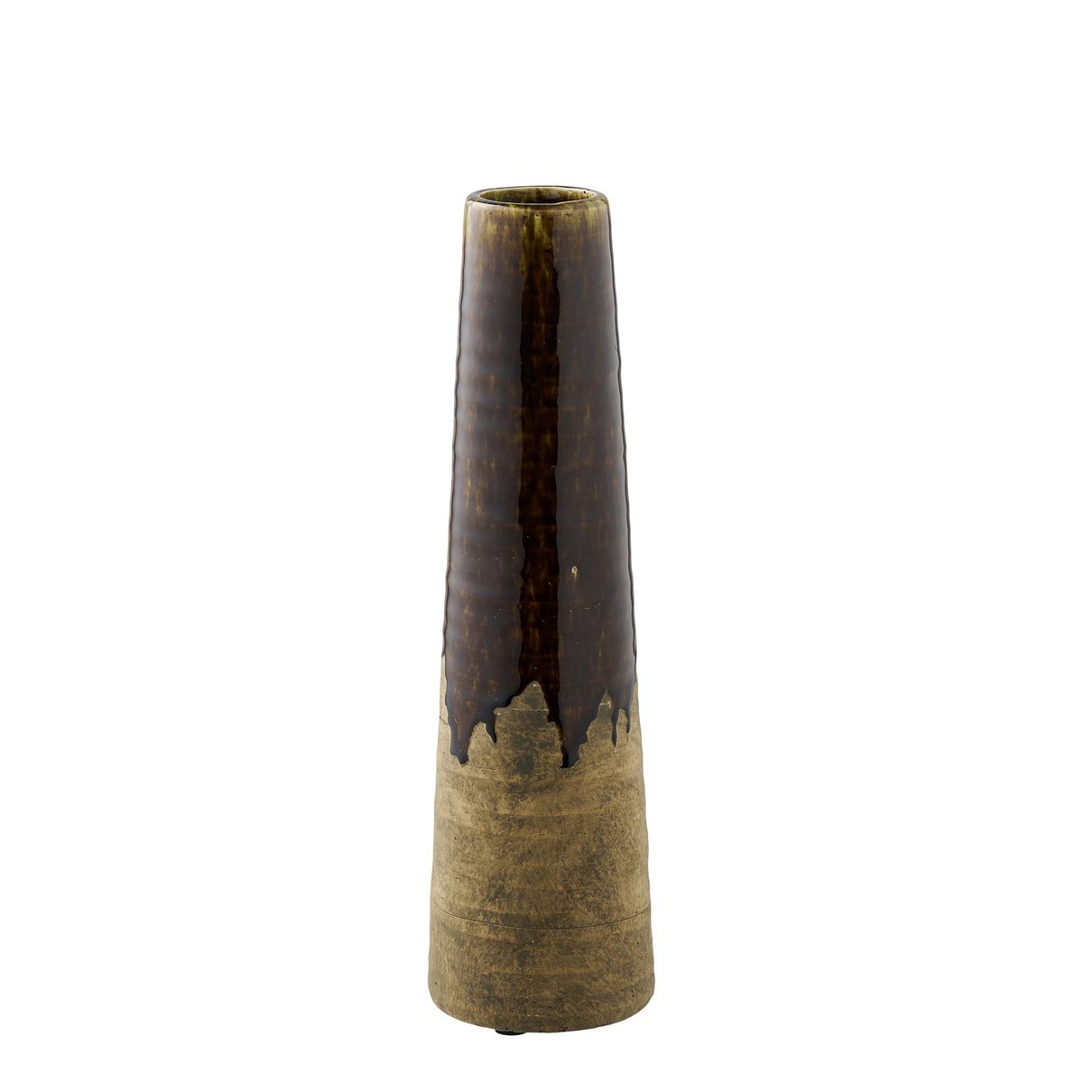 Vase, ceramic, brown, ø11x39 cm