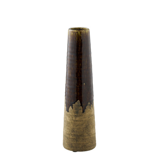 Vase, ceramic, brown, ø11x39 cm