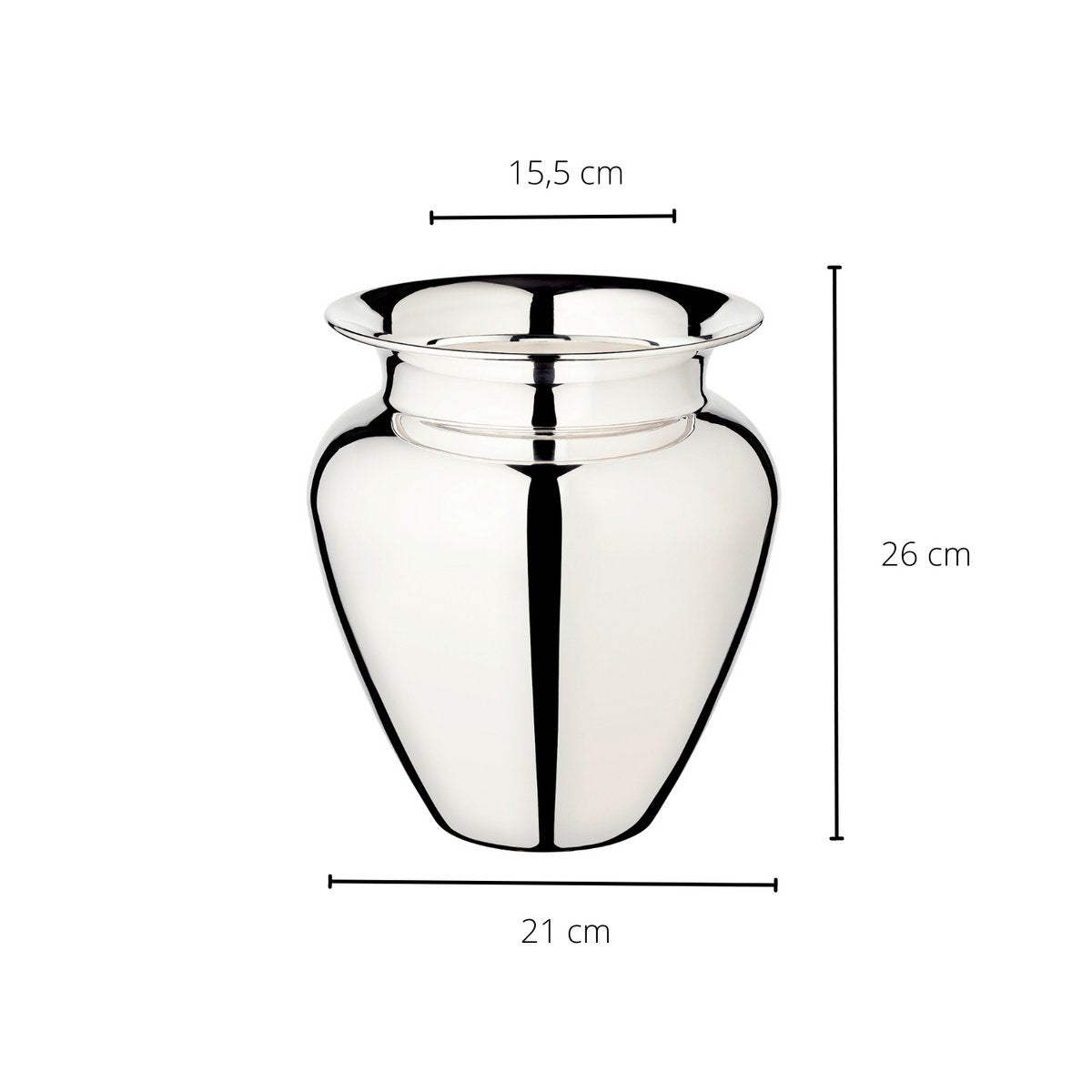 EDZARD Vas Antonia, silverpläterad, höjd 26 cm, diameter 23 cm, öppningsdiameter 15 cm
