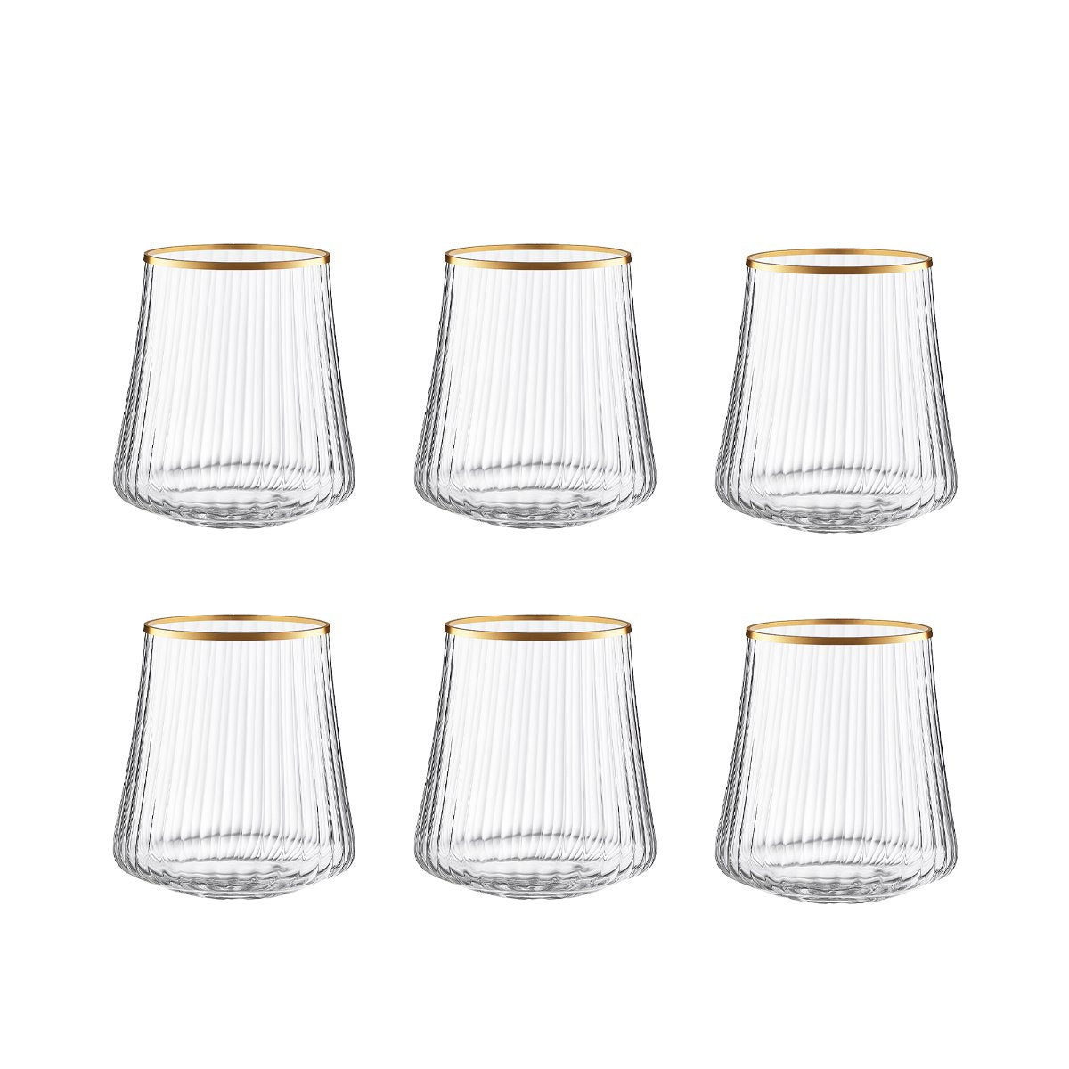 350 ml glas med guldkant – 6-pack