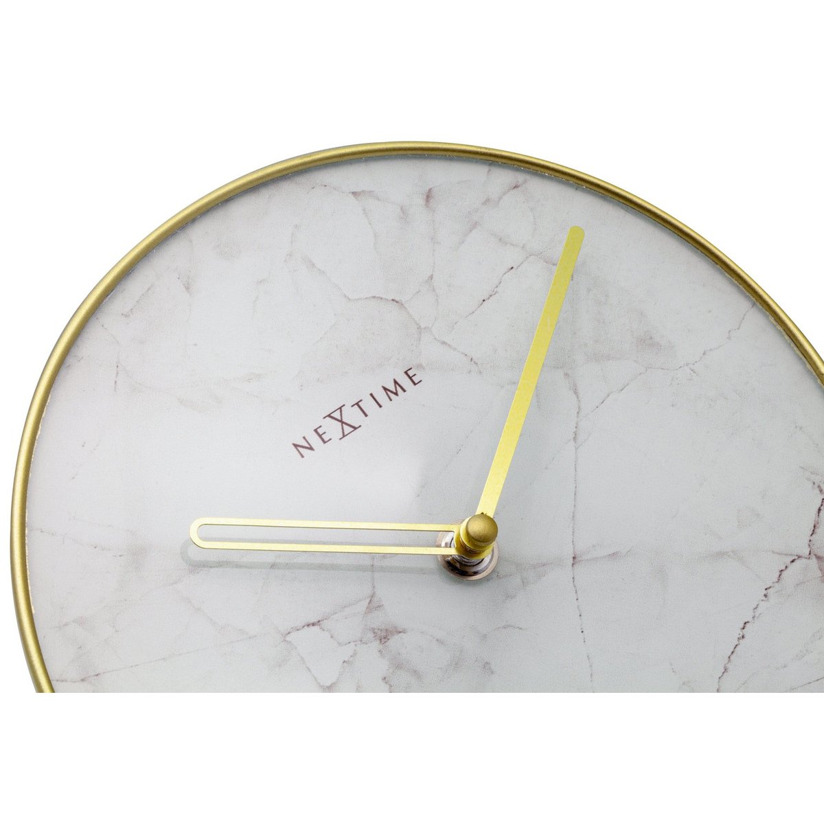 Table / Wall clock - 20 cm - Glass / Metal - 'Marble'