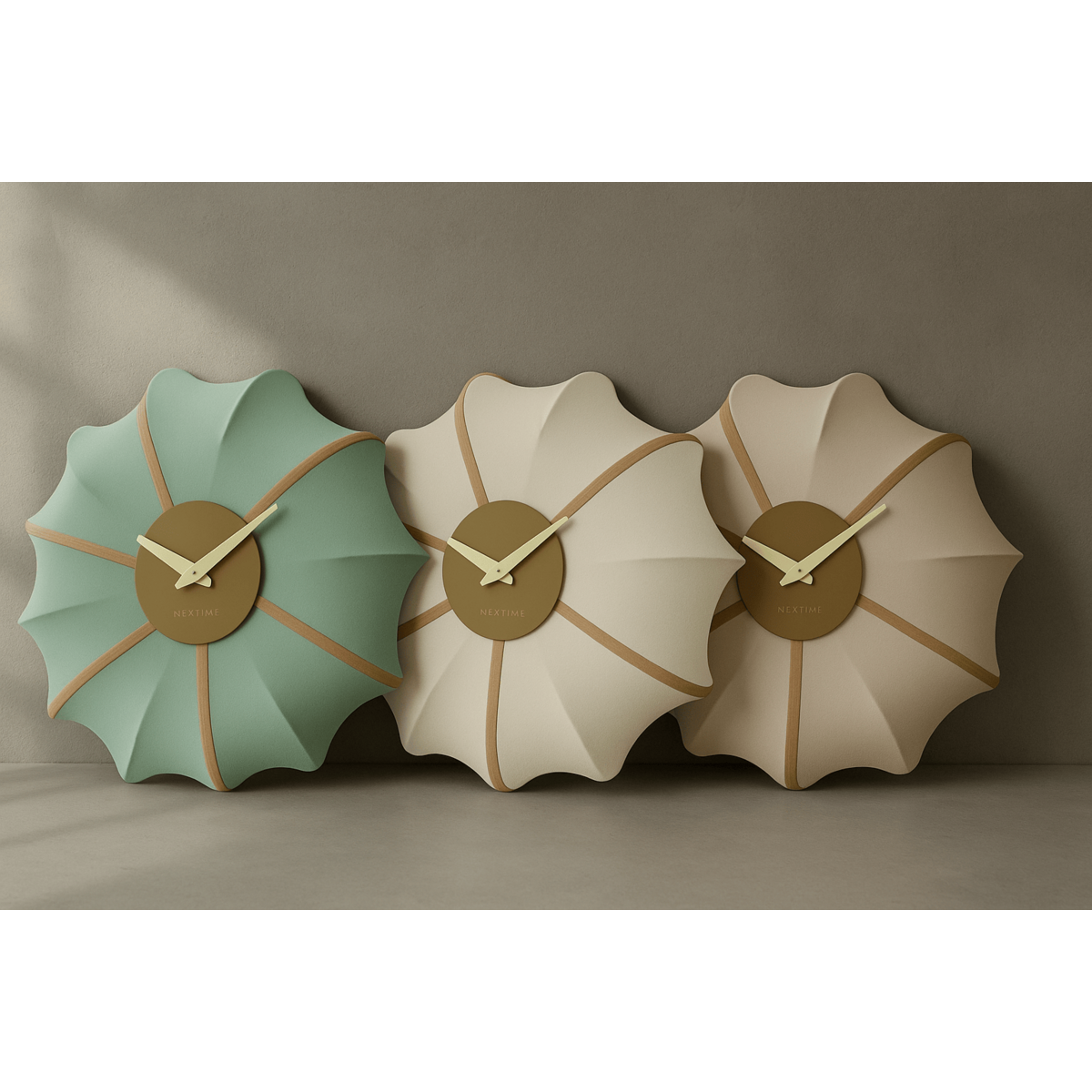 Wall clock 50cm-Silent-Fabric/Metal-NeXtime 'Ultimo'