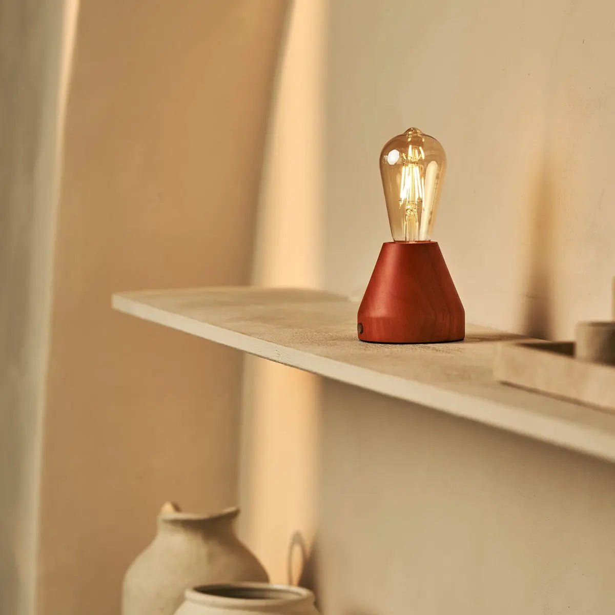 Zavi Chestnut Brown Rechargeable Table Lamp