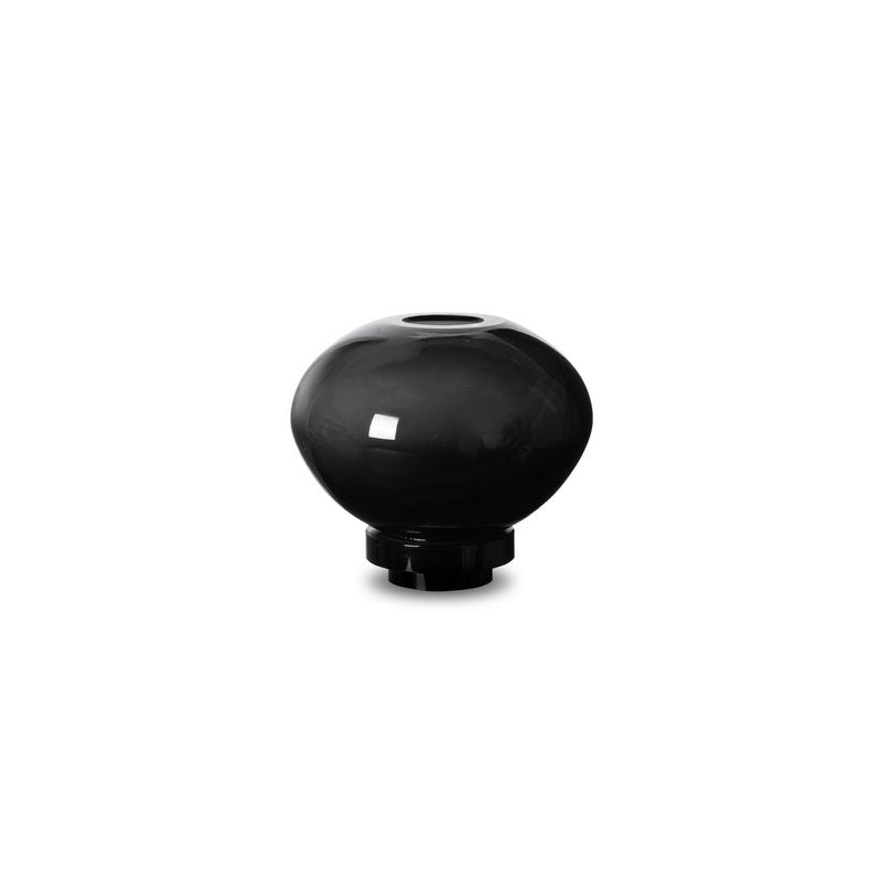 Vase ball shape innovative design, black glass, RUD00_Luxury Edition