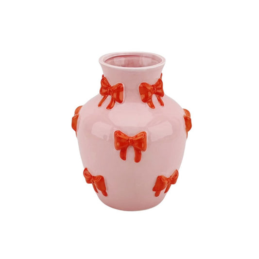 Vas - Blomvas Band - Rosa/Orange - 14x14x19cm