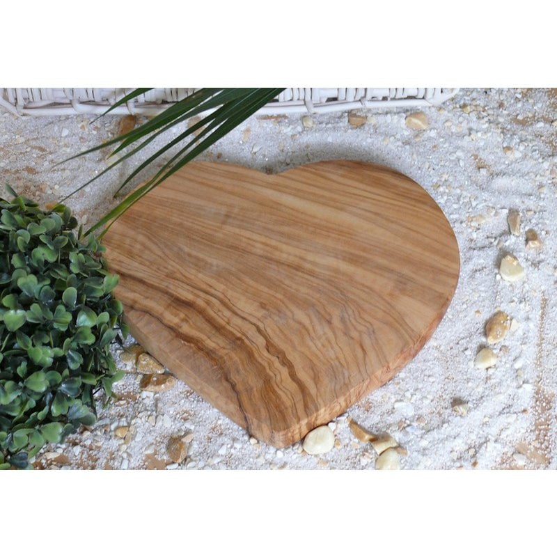 Heart-shaped breakfast board, small olive wood