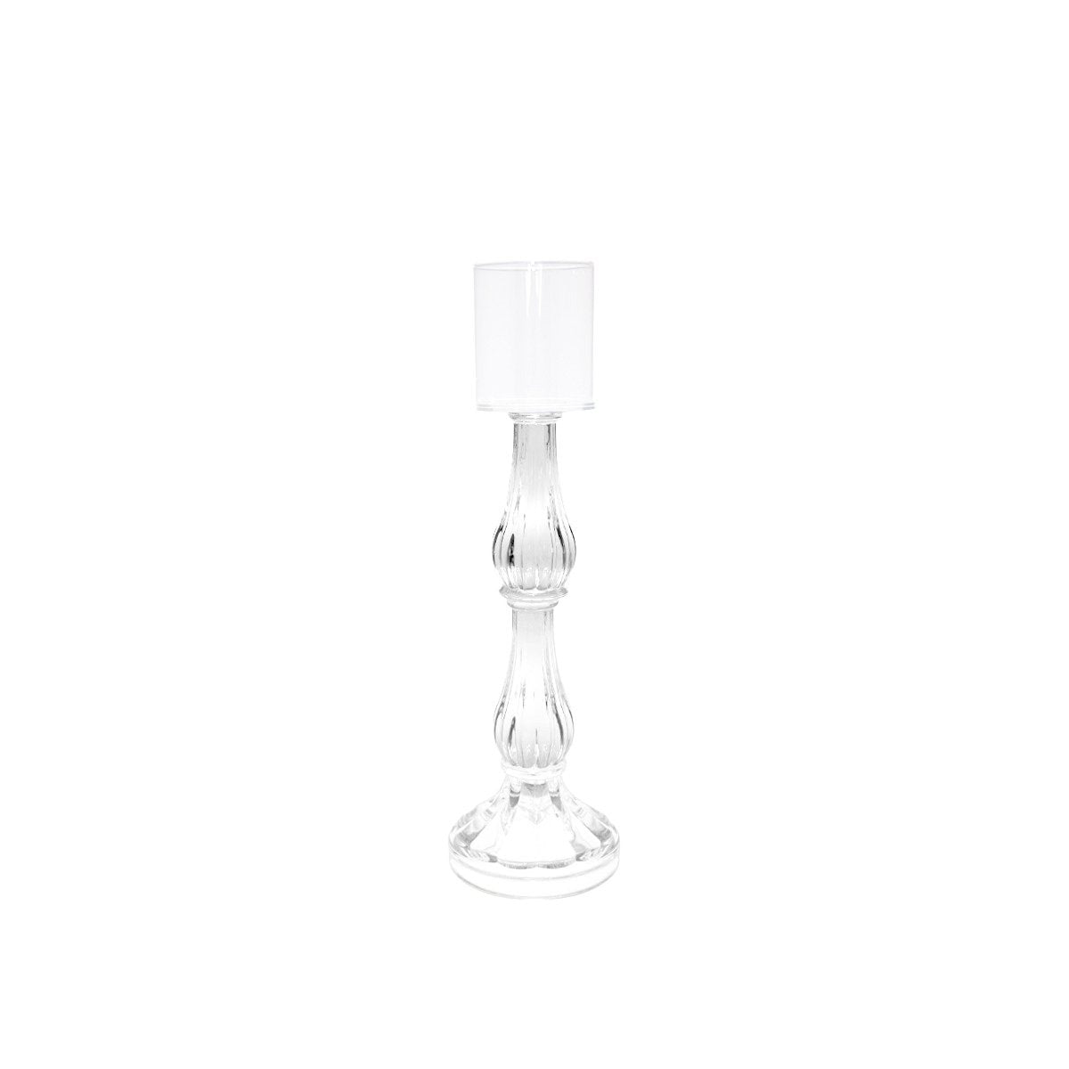 Mellan transparent ljusstake modell H31cm