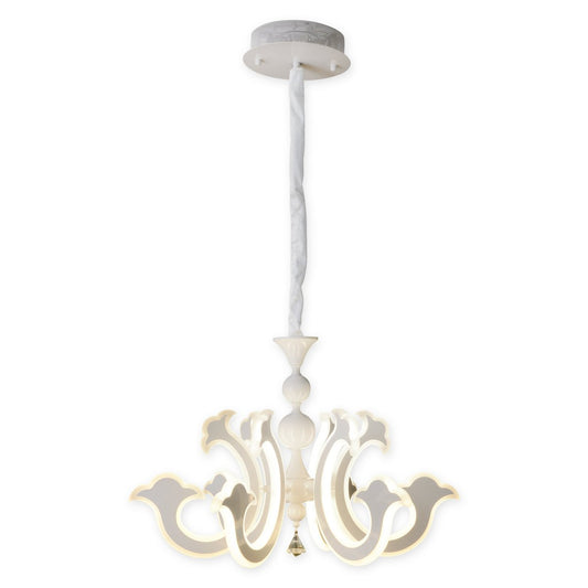 LED crown "Ludwig" white Ø 66cm, with firmly installed LEDs, metal in white