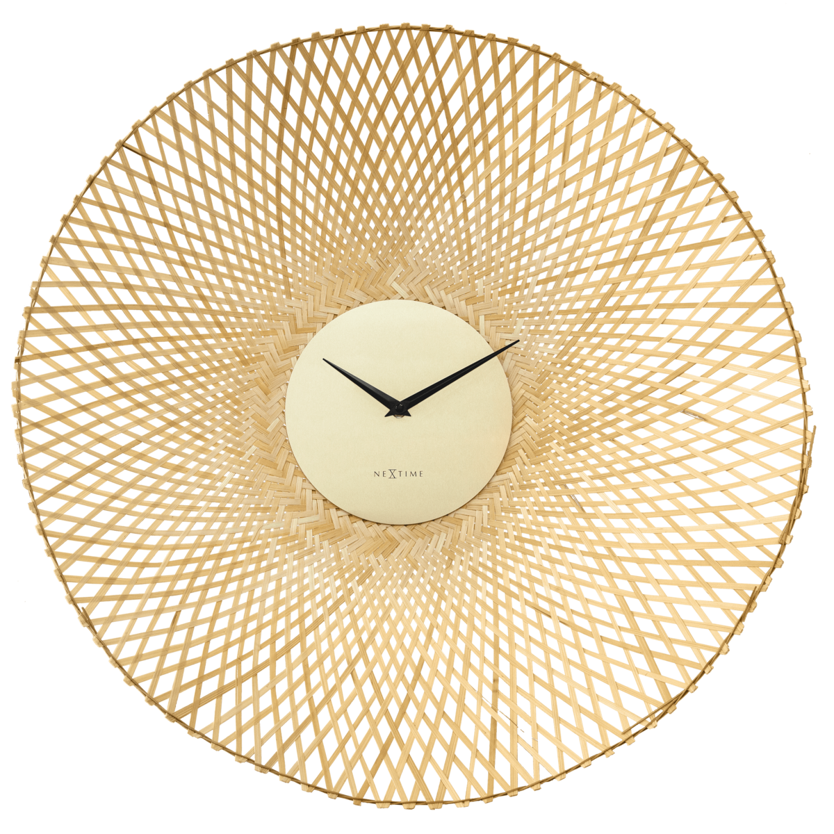 Väggklocka 60cm-Tyst-Brun/Svart-Bambu-NeXtime 'Vortex'