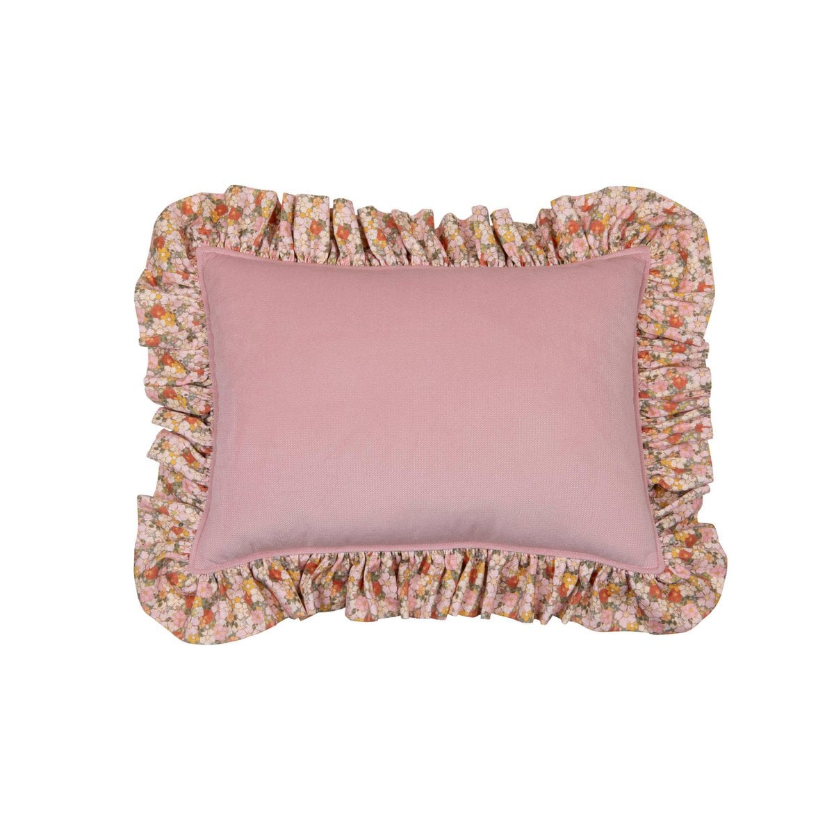 Decorative pillow with frill "green garden"