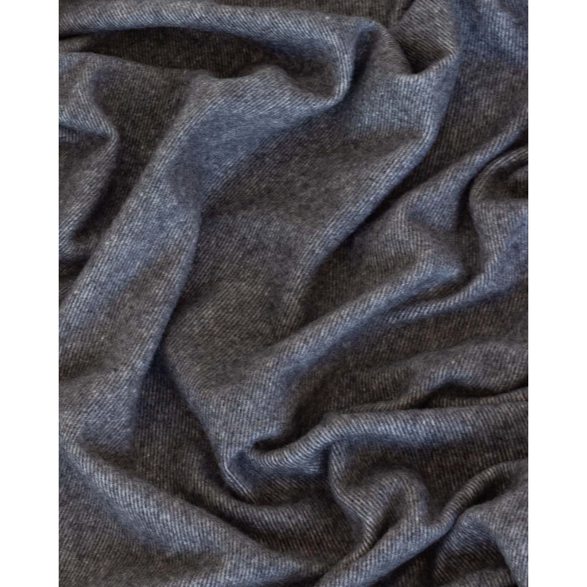 Merino/cashmere Throw Blanket TIBET dark grey