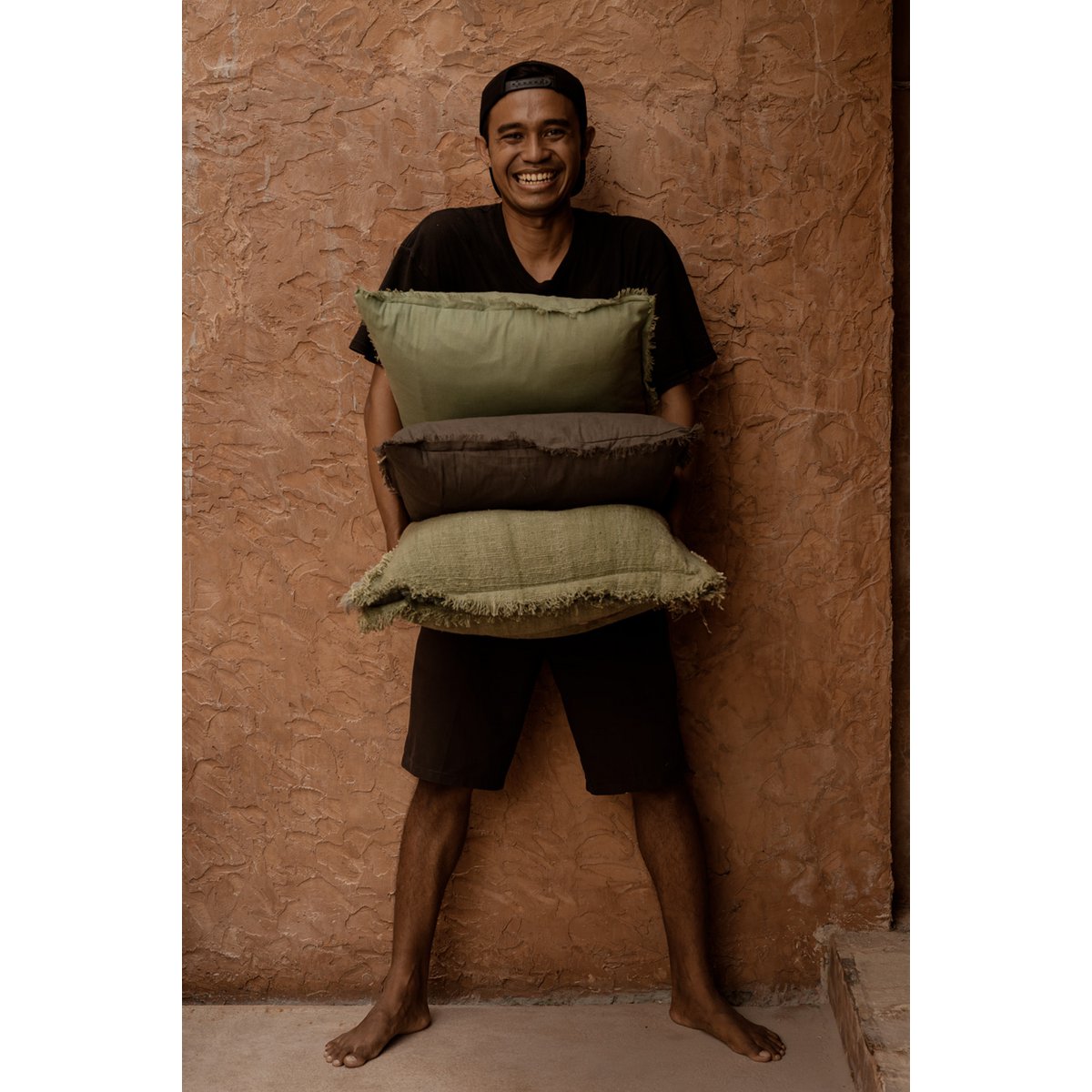 The Jungle Fringe Cushion Cover - Green
