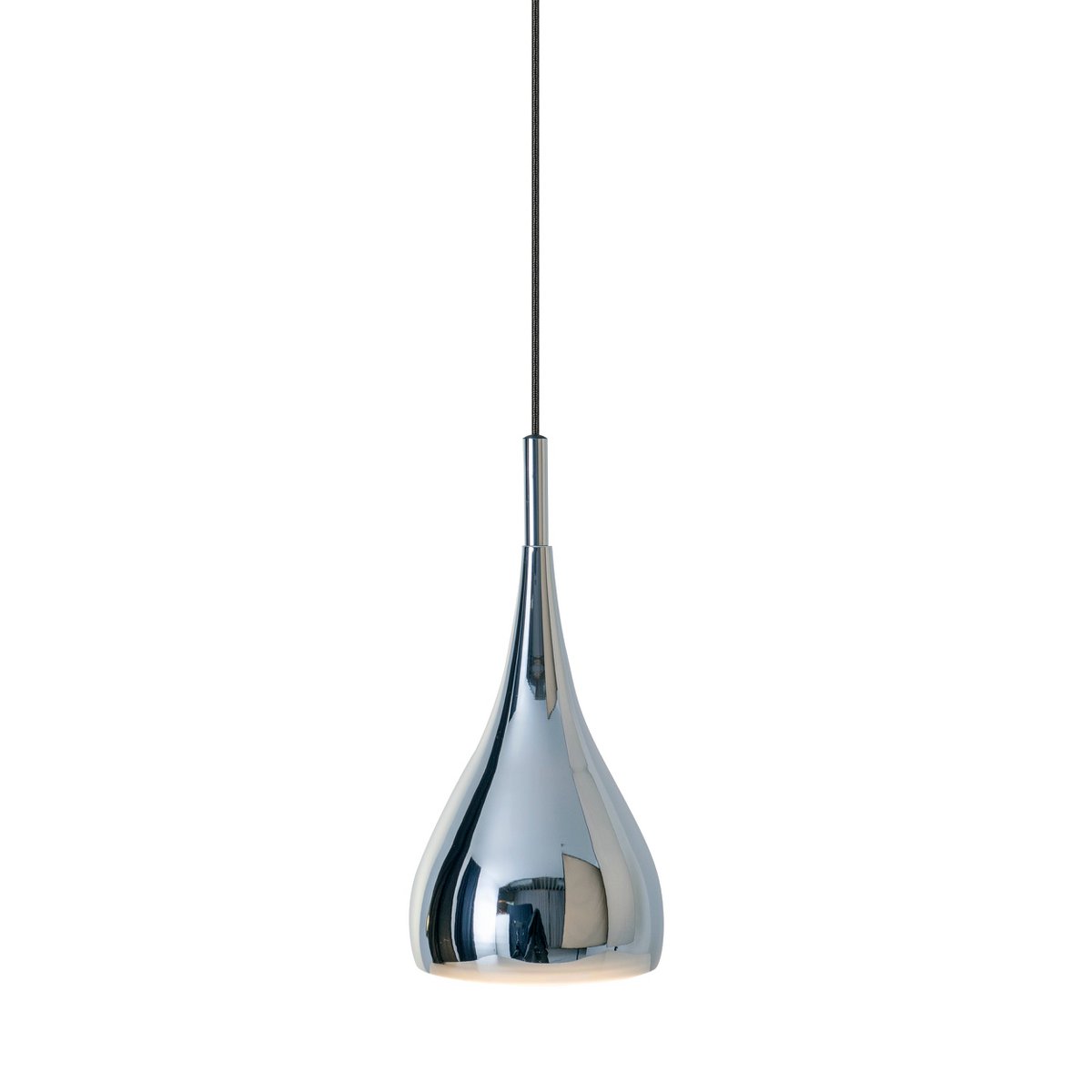Pendant lamp "Style", retro classic, pendant lamp made of chrome-gloss metal with E27 socket, umbrella Ø15 cm, ideal for dining room, living room and kitchen.