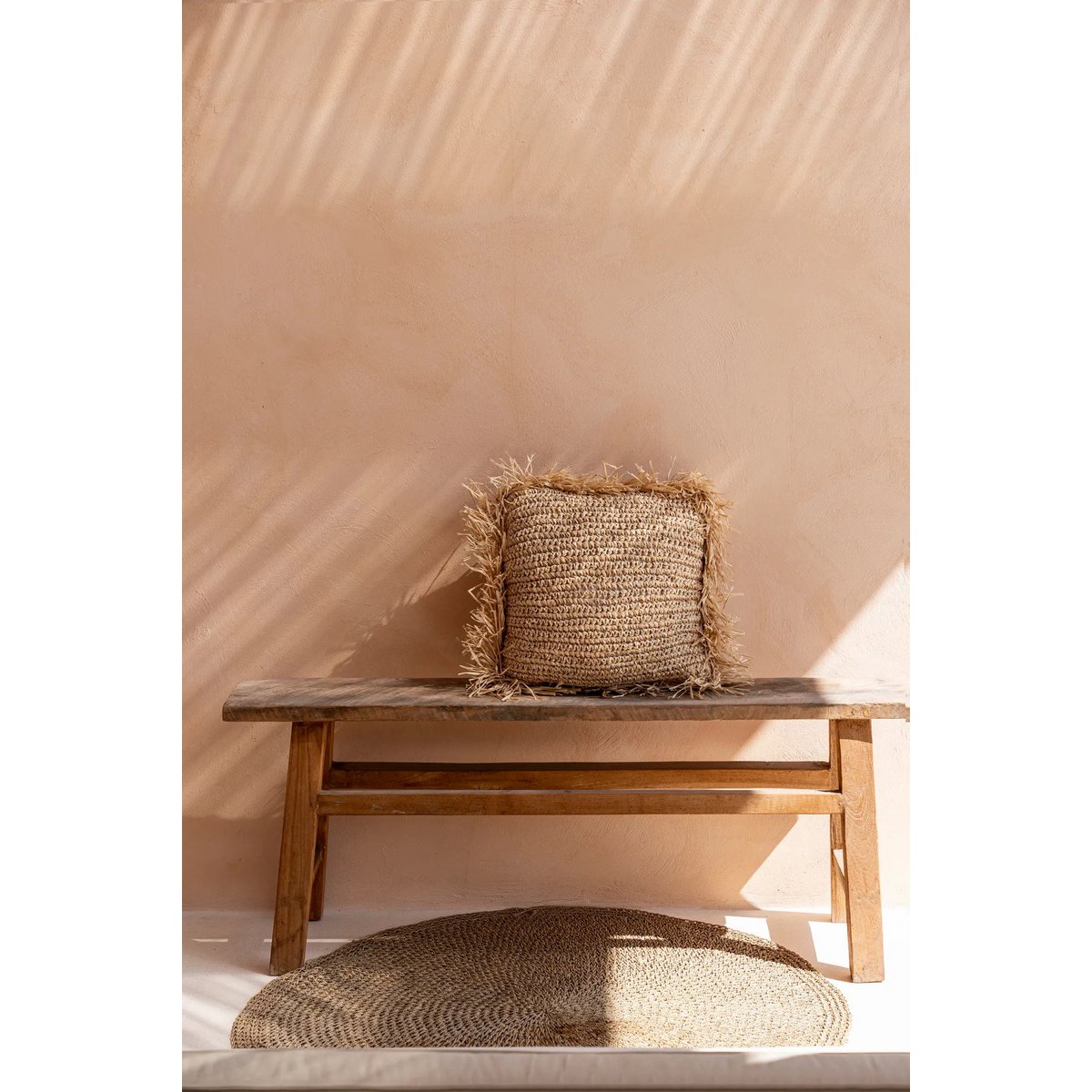 The Raffia Cushion Cover Square - Natural - 60x60