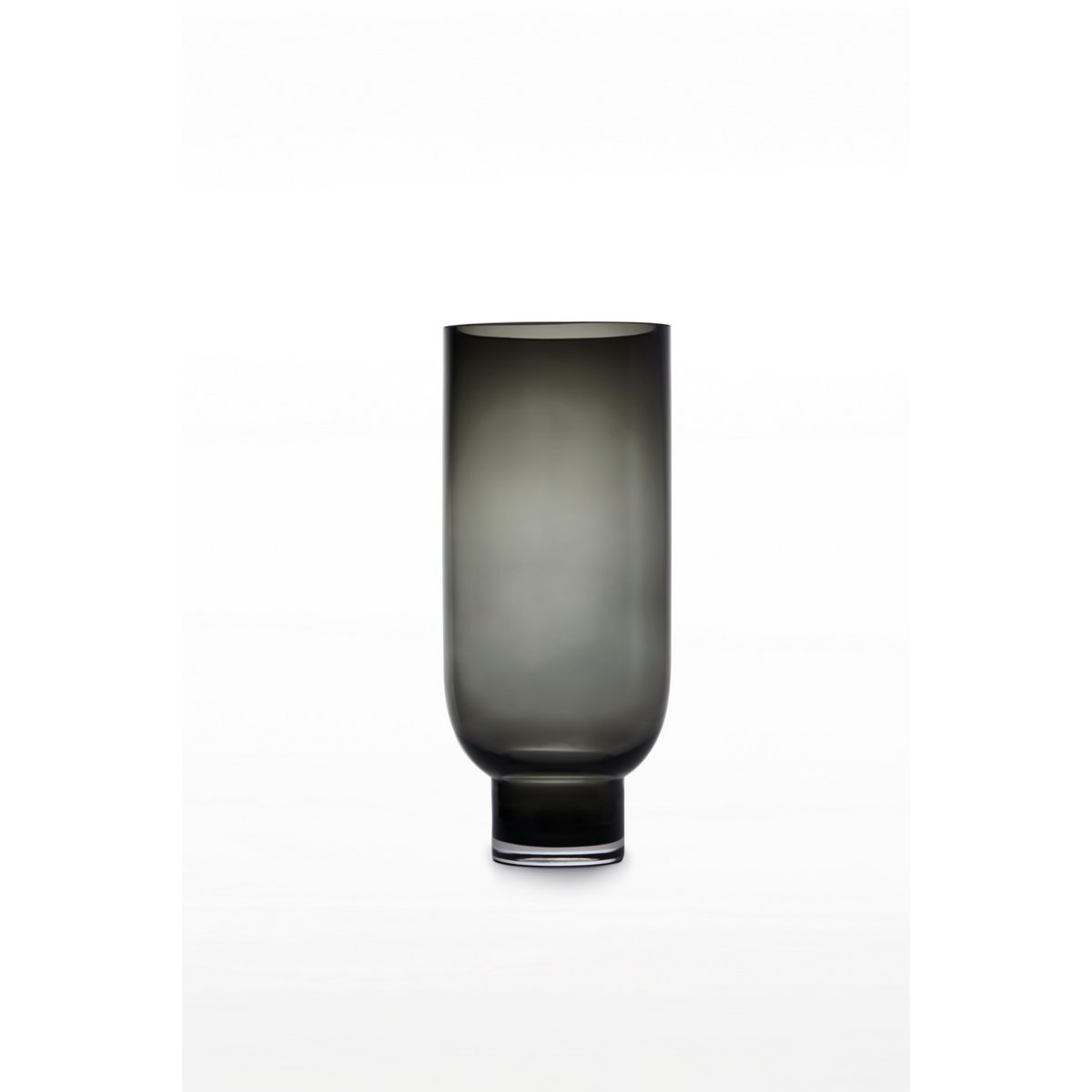 Modern lyxvas av 9 mm tjockt glas, mörkgrå, sober design, OMAHA28GR
