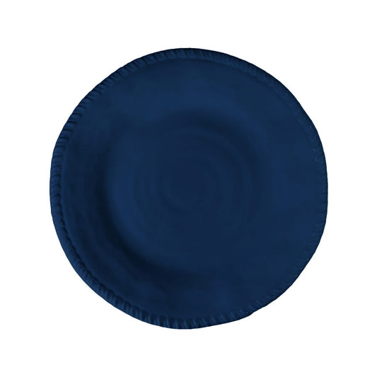 Blue melamine dinner plate with rope edge 28x28x2.5cm