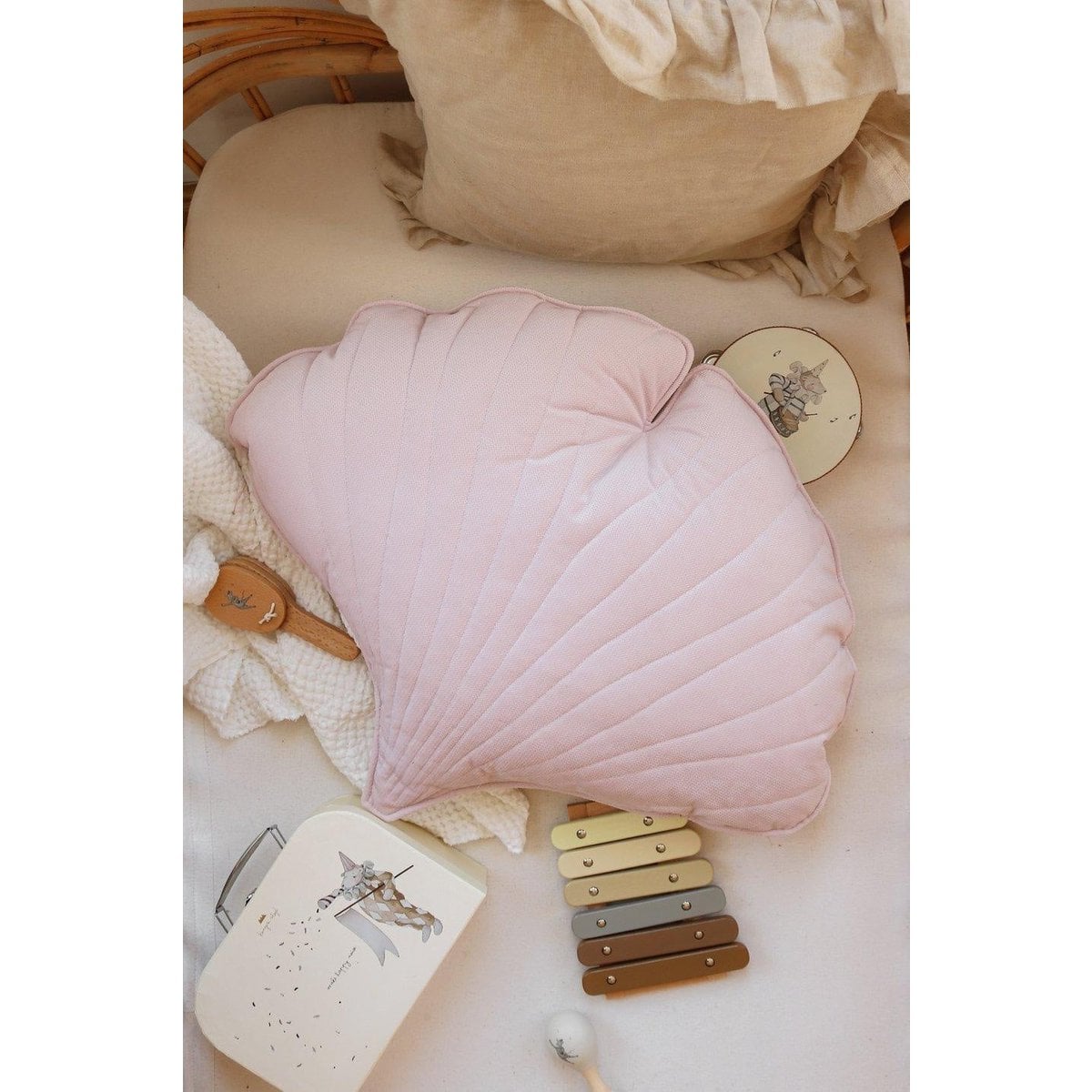 “Powder Pink” Velvet Ginkgo Leaf Pillow