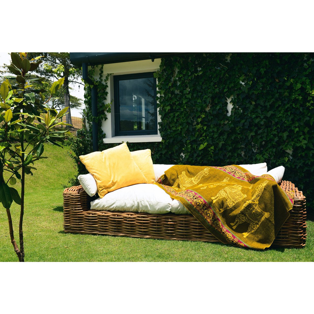 Mini Alpaca Yellow - alpaca mini blanket - 110x185cm
