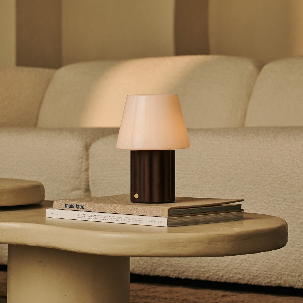 Javi Dark Brown Rechargeable Table Lamp