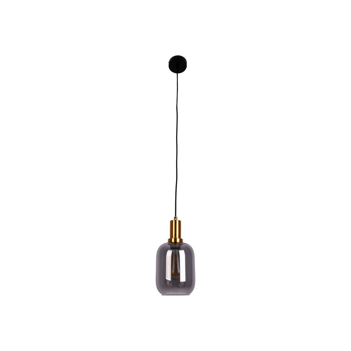 1er Pendelleuchte "FUMO", Pendellampe aus Metall und Glas in Schwarz,, mit E14-Fassung, für Esszimmer, Wohnzimmer, Diele oder Büro, Hängelampe 150 x 20 cm