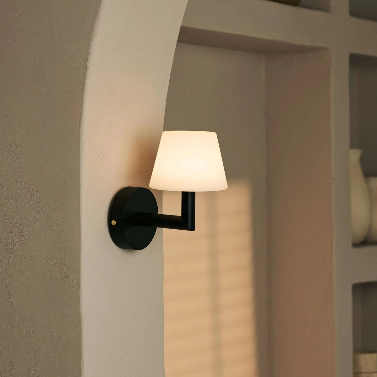 Ted Black Wooden Rechargeable Wall Lamp