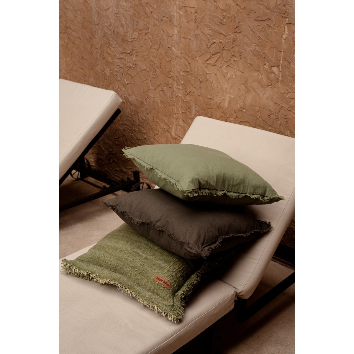 The Jungle Fringe Cushion Cover - Green