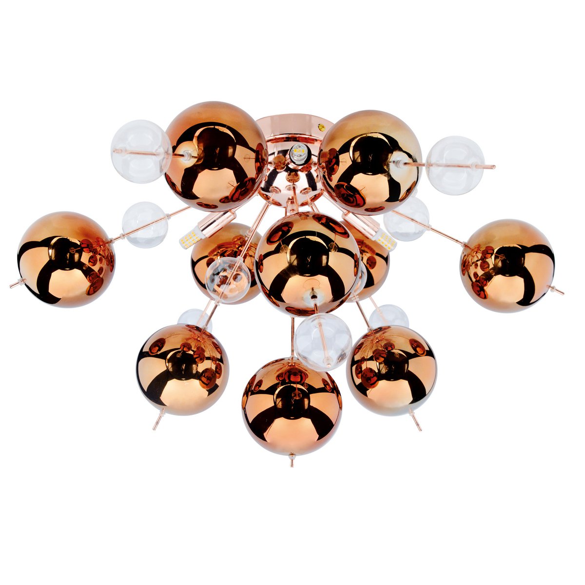 Ceiling light "Explosion" Metal and glass, G9 versions, ceiling lamp for dining room, living room, hallway or office, Ø57 cm
