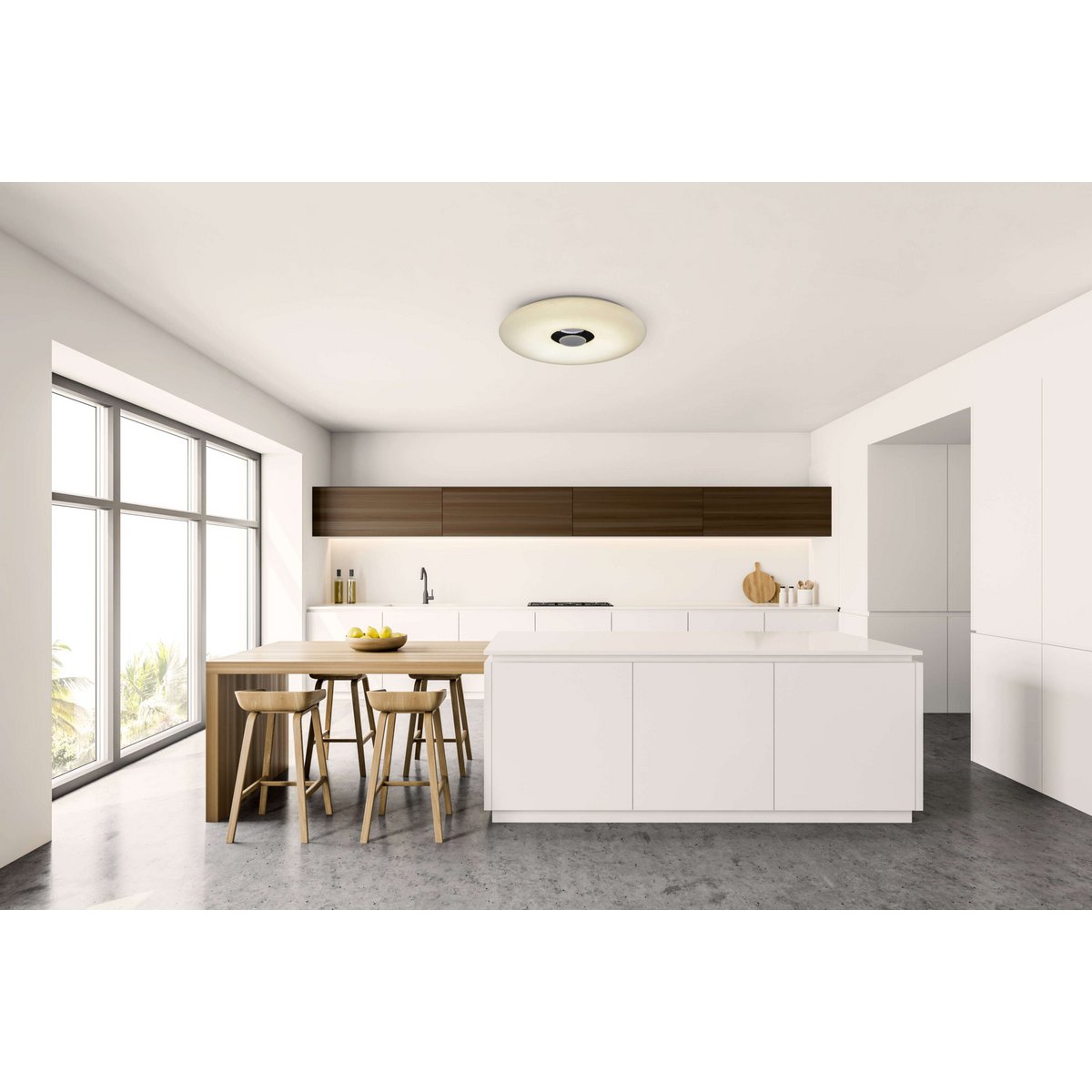 LED ceiling light "Nashville" Ø 40cm, many functions, made of metal and plastic, white, with integrated LEDs, lighting for living rooms, hallway or office