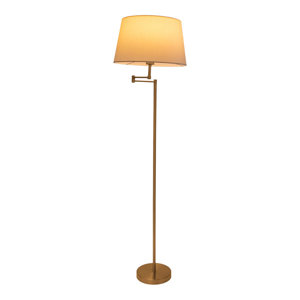 Golvlampa "Bologna" höjd 158 cm av metall i matt mässing, Beier Textalspreul, E27