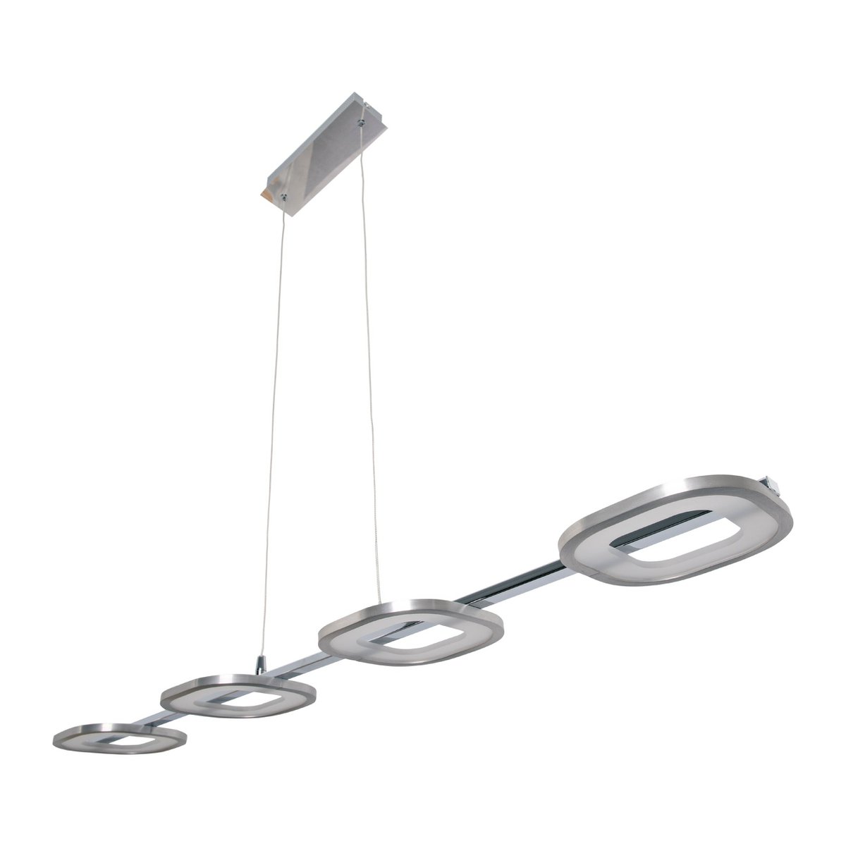 LED-pendellampa "Beam" i metall och plast i stål-blank, med integrerad LED