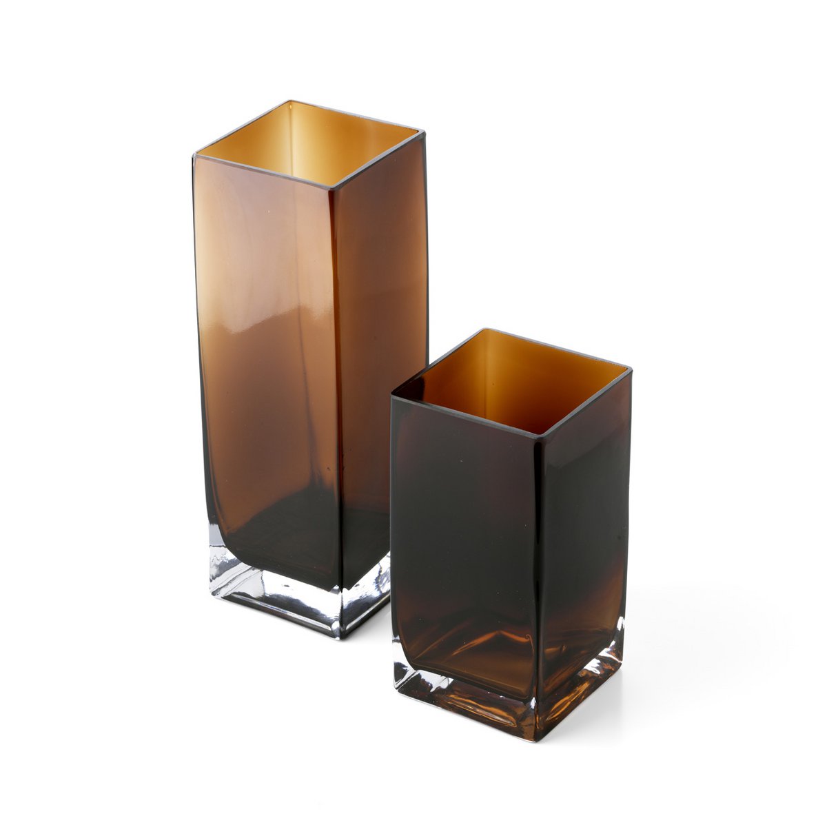 The Amber Cuboid Vase - Amber - L