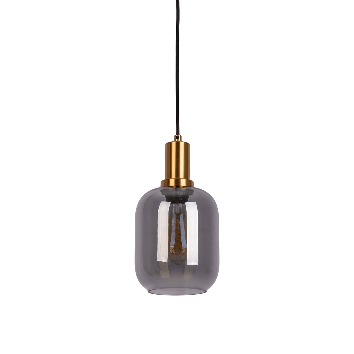 1er Pendelleuchte "FUMO", Pendellampe aus Metall und Glas in Schwarz,, mit E14-Fassung, für Esszimmer, Wohnzimmer, Diele oder Büro, Hängelampe 150 x 20 cm