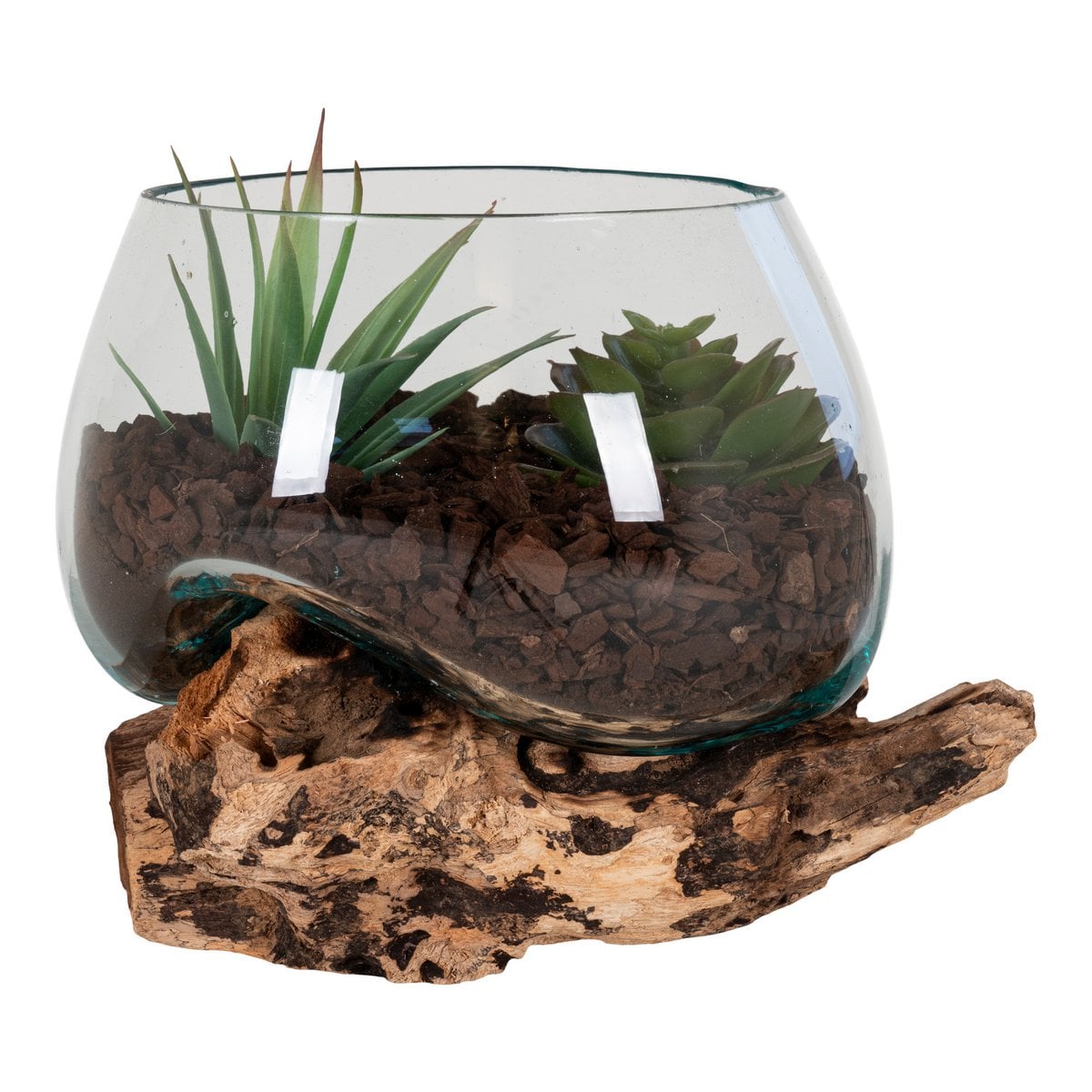 San Marino Waterdrop - Natural, Teakwood/Glass/Steel, 15x15x15 cm