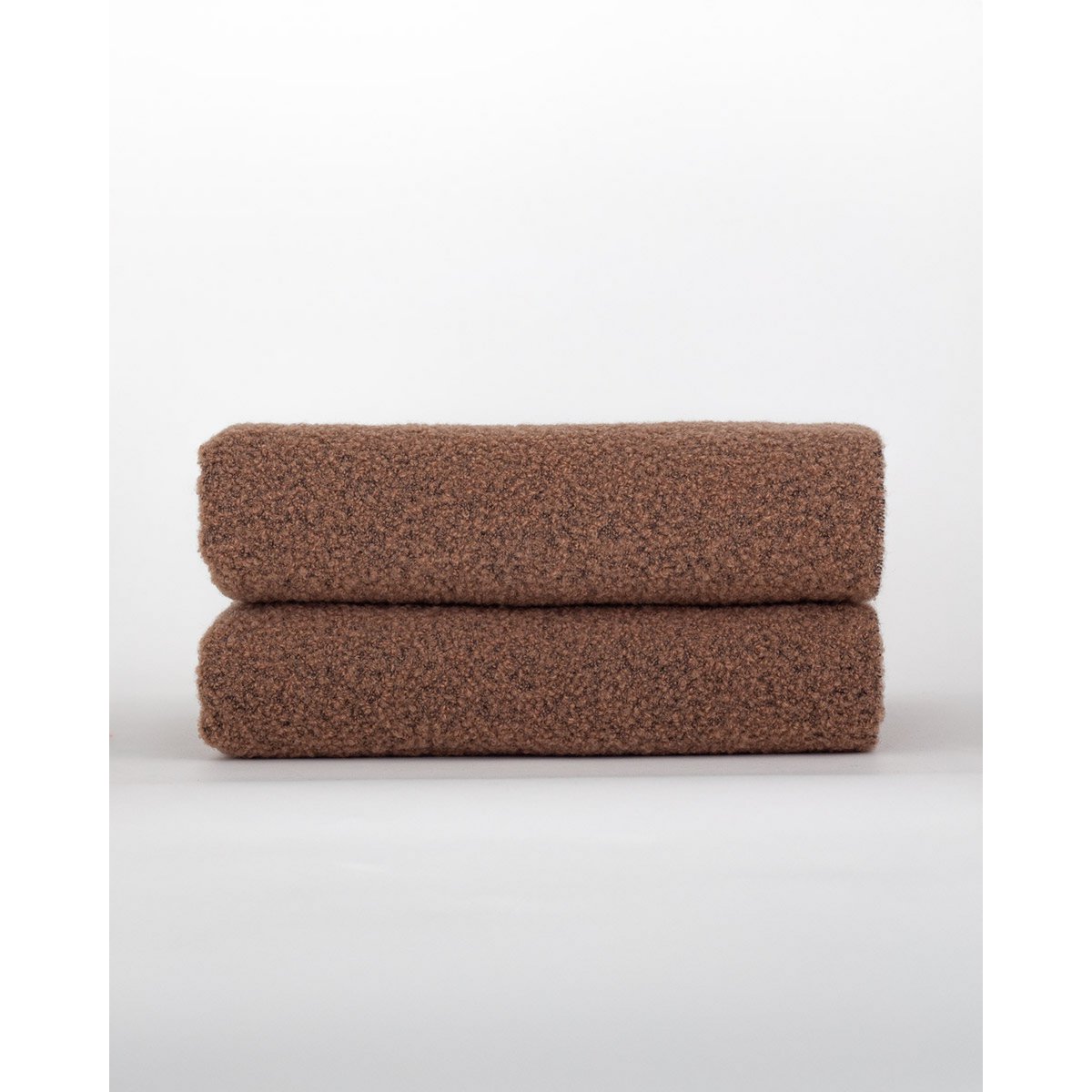 Wool bouclé throw blanket PARIS brown