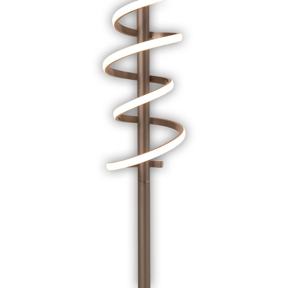 LED standing lamp "Belleza", modern floor lamp made of metal and plastic in nickel matt and white, with firmly built-in LEDs, 140 high, lighting for living room, dining room, bedroom or office.