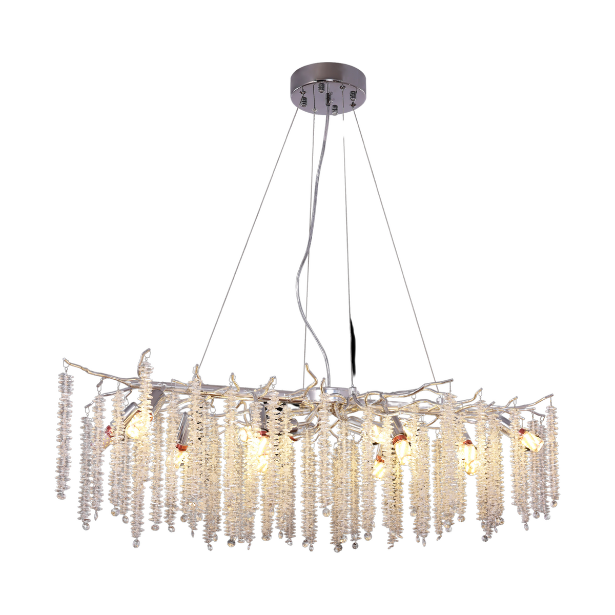 Hanging lamp frost silver 100x40cm
