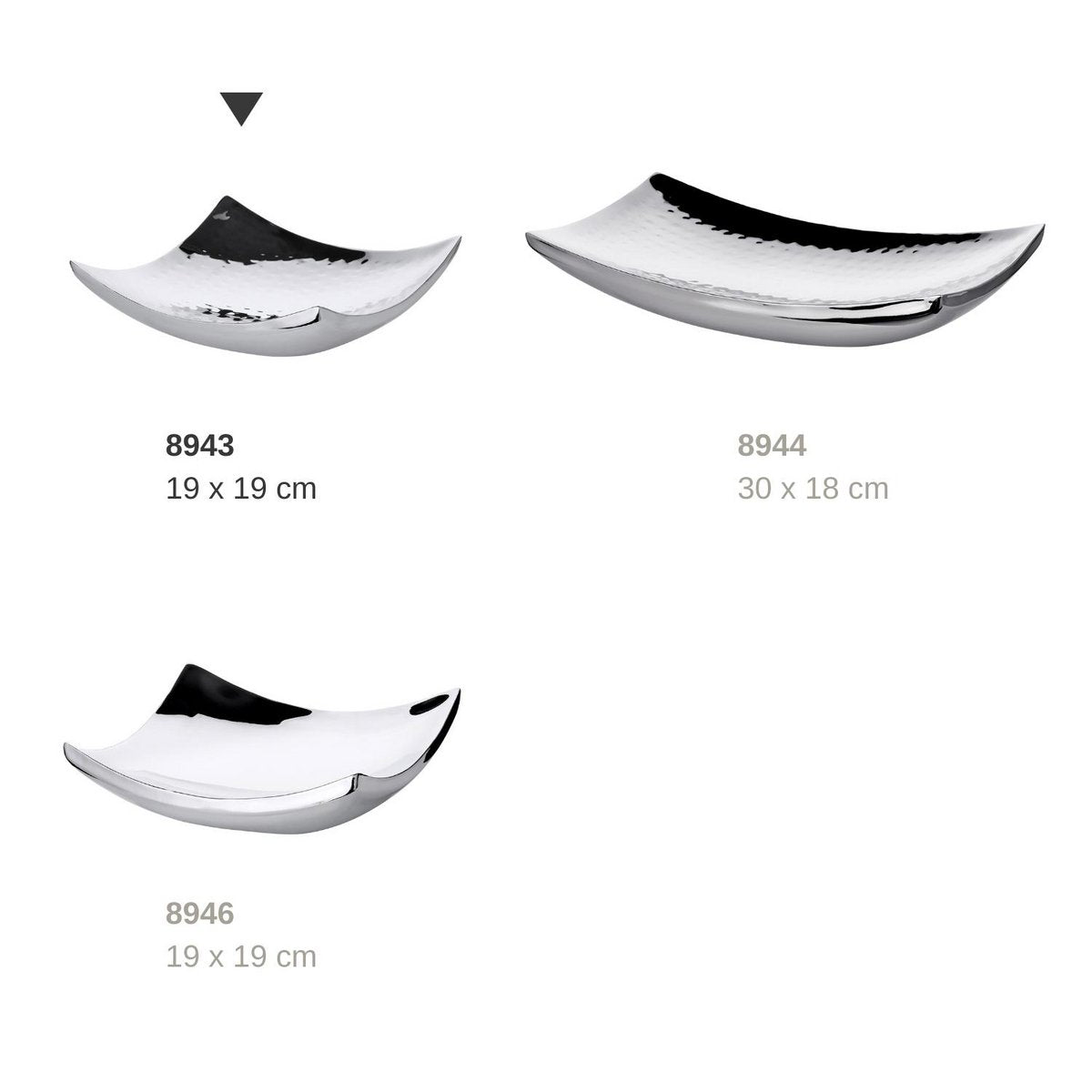 EDZARD bowl decorative bowl Dallas, stainless steel hammered high gloss polished, 19 x 19 cm