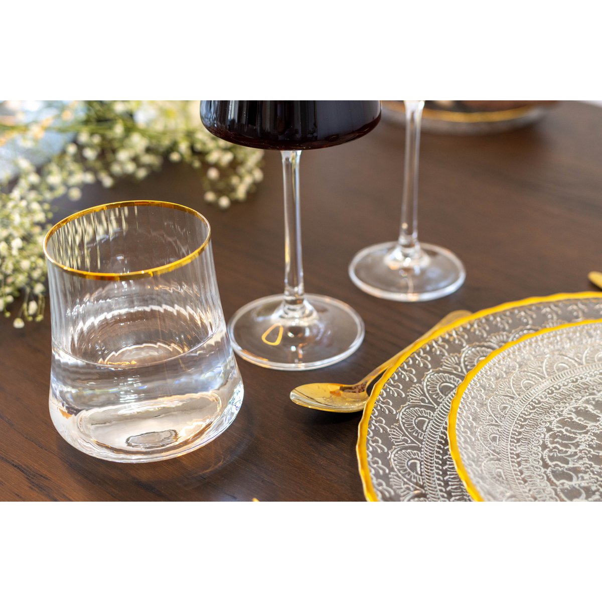 350 ml glas med guldkant – 6-pack