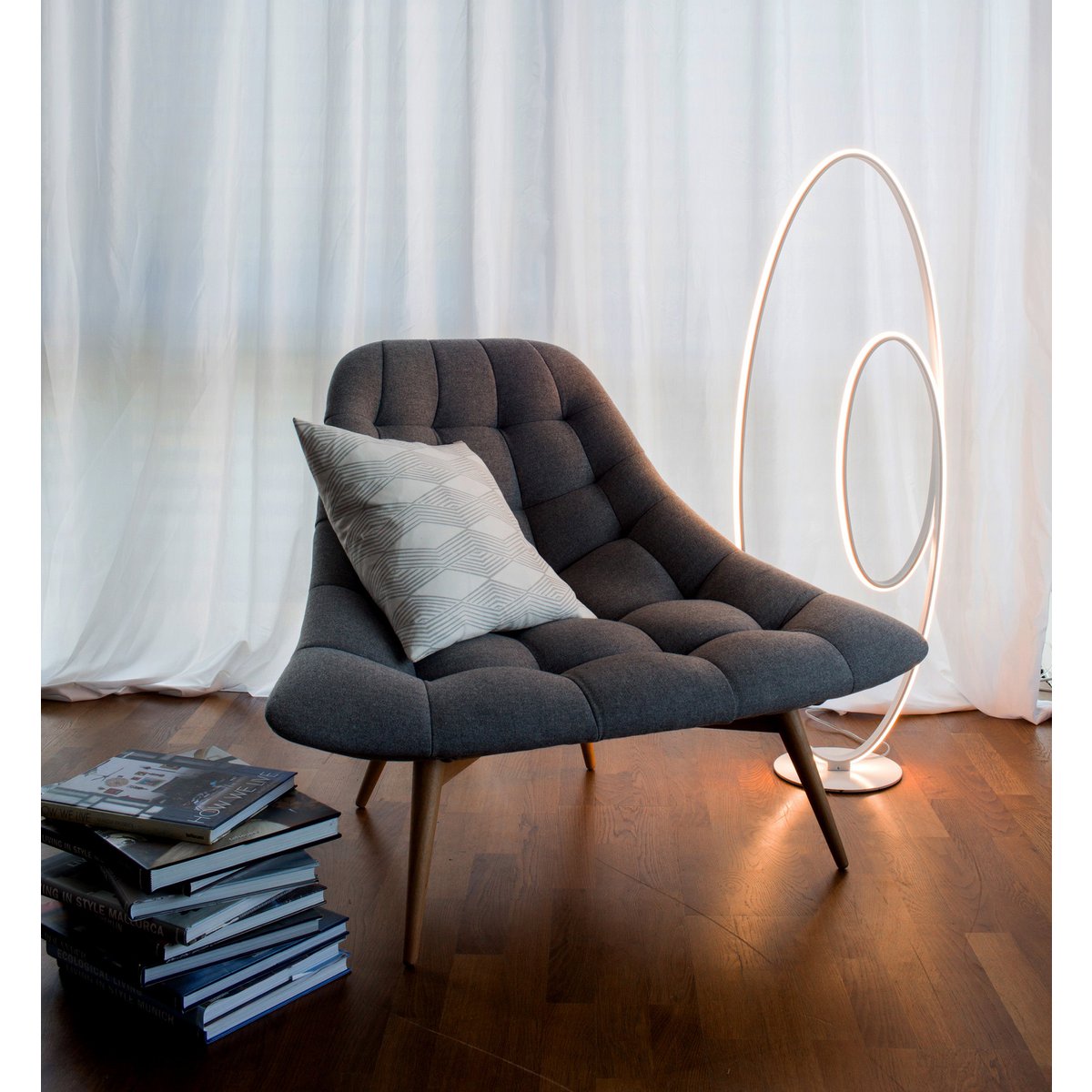 LED floor lamp h: 120cm white "Odrive"