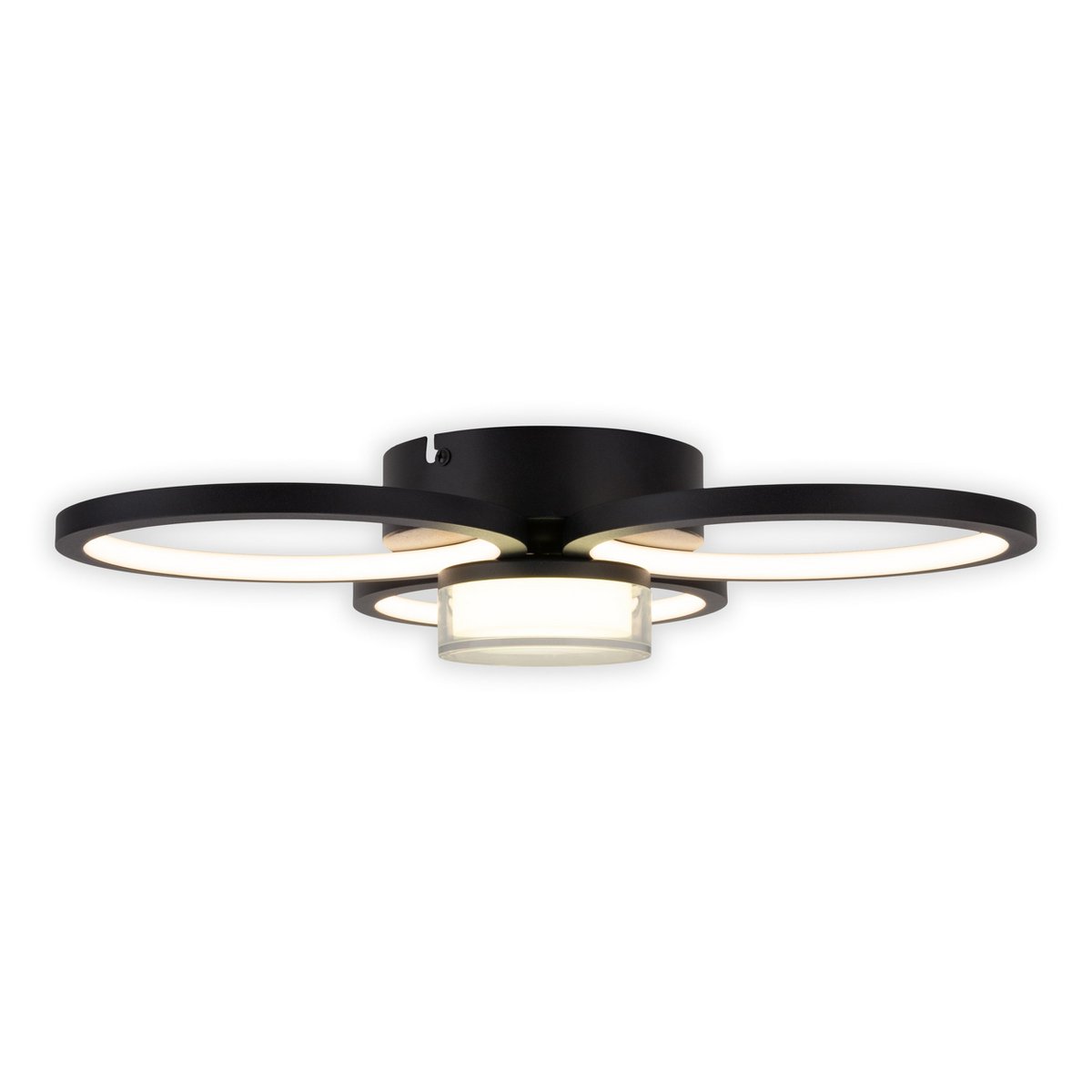 LED ceiling light "Cimo" made of black metal and plastic, Ø approx. 43.6 cm, dimmable by wall switch