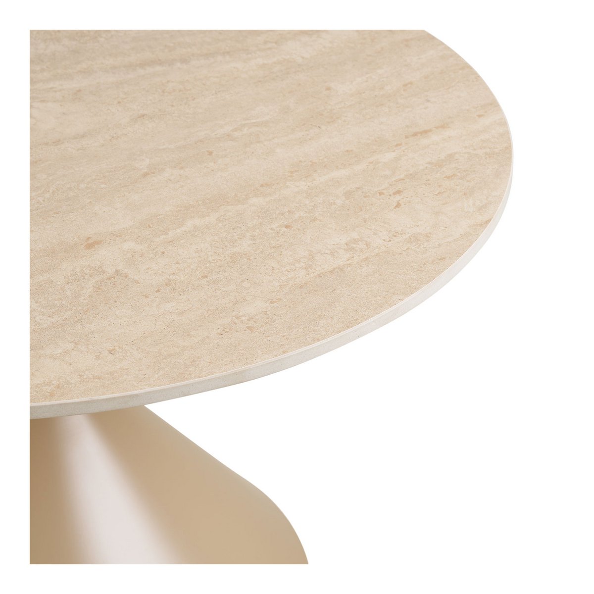 Annecy Coffee table, ceramic table top/steel, travertine/sand, ø70x41 cm