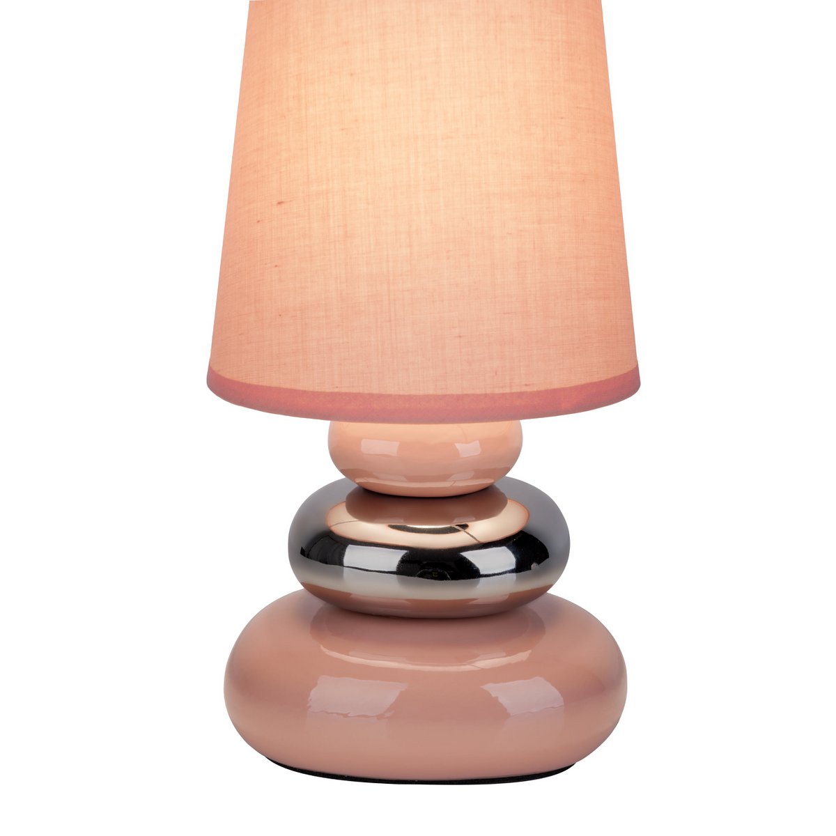 Keramik Tischleuchte "STONEY" rosa - Klassik - Tischleuchte - - rosé/lachs - E14 - keine Angabe