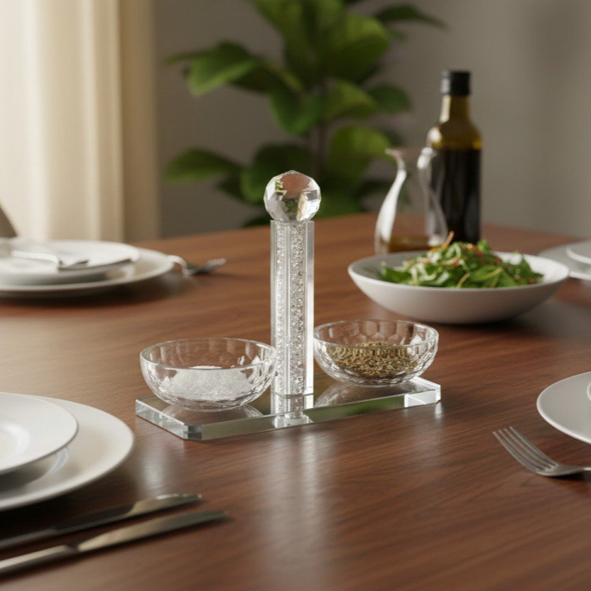 Salt and double crystal pepper